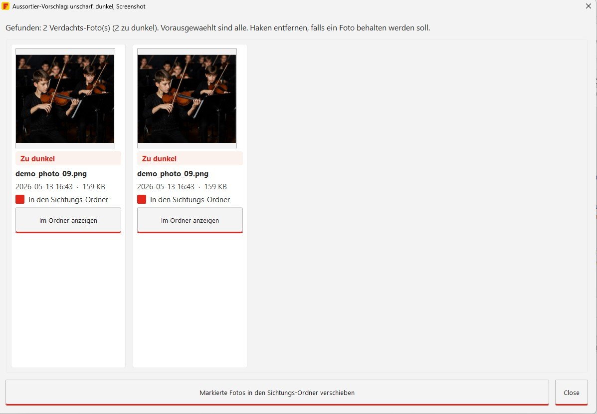 Aussortieren misslungener Fotos